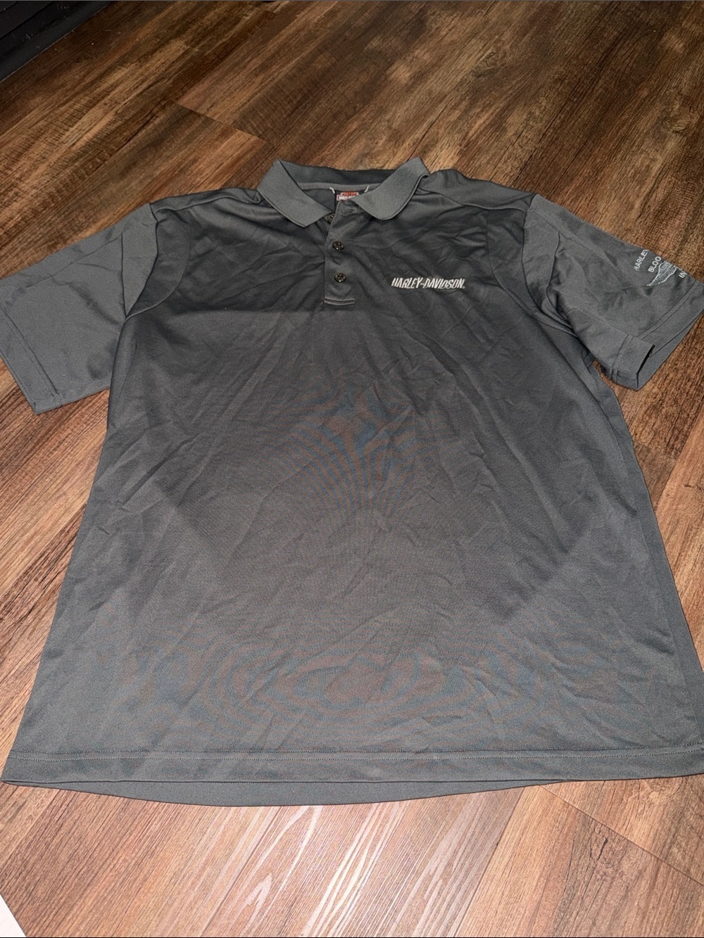 Mens Harley Davidson Embroidered Logo gray polo shirt size XL